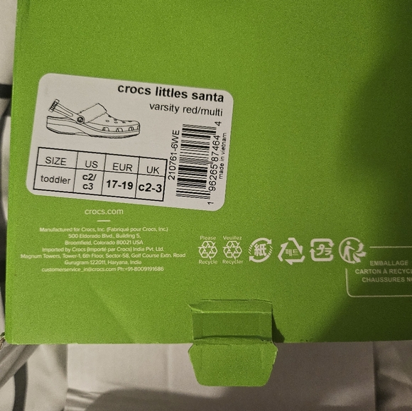 Crocs little Santa Classic Lined Clog infant Child size c2/3 Red christmas‎ croc - Picture 6 of 9